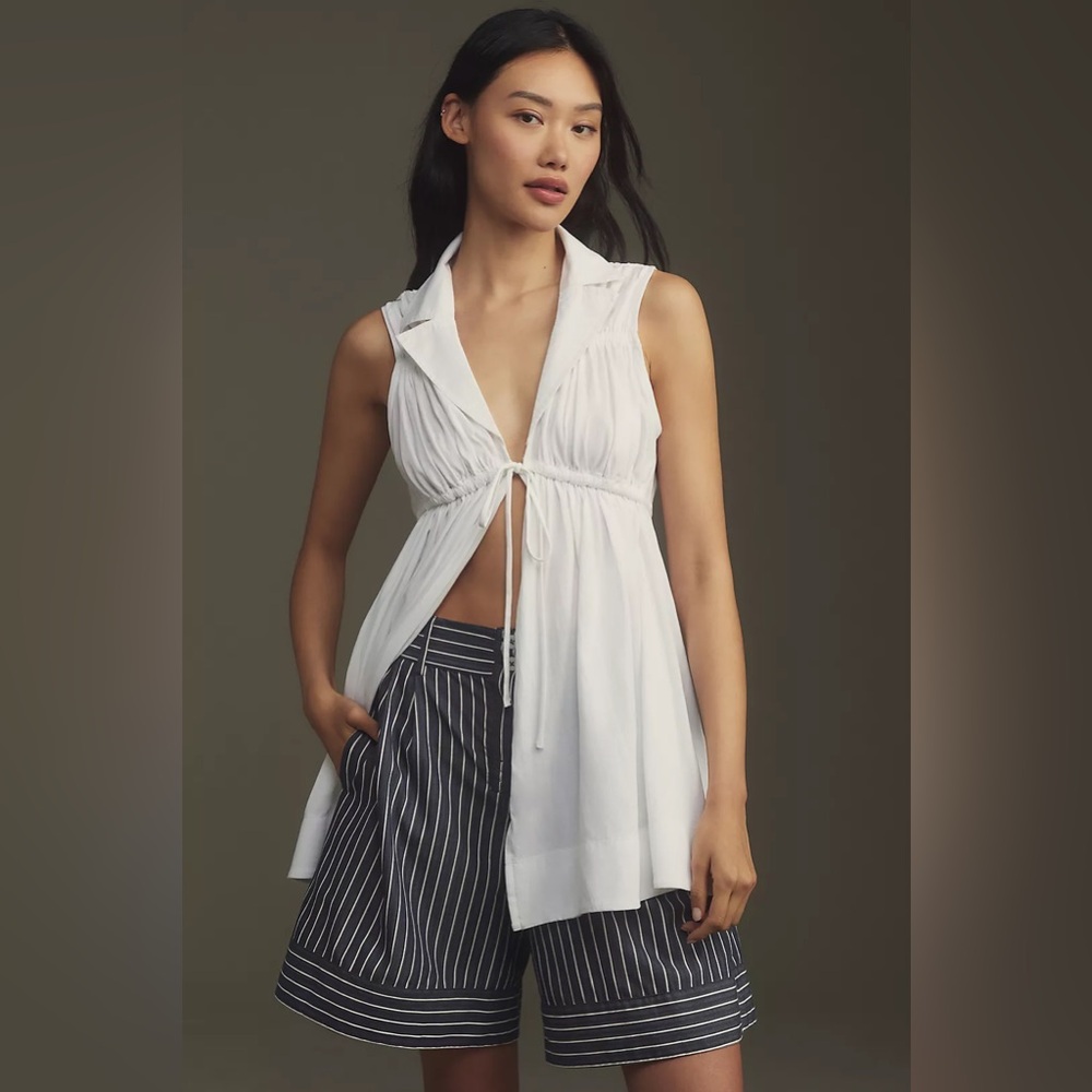 Anthropologie Maeve Front Tie Top
